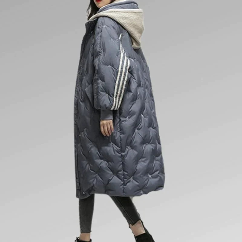 Tiril Women's Elegant Long Quilted Puffer Jacket: Stylish Warm Winter Outerwear