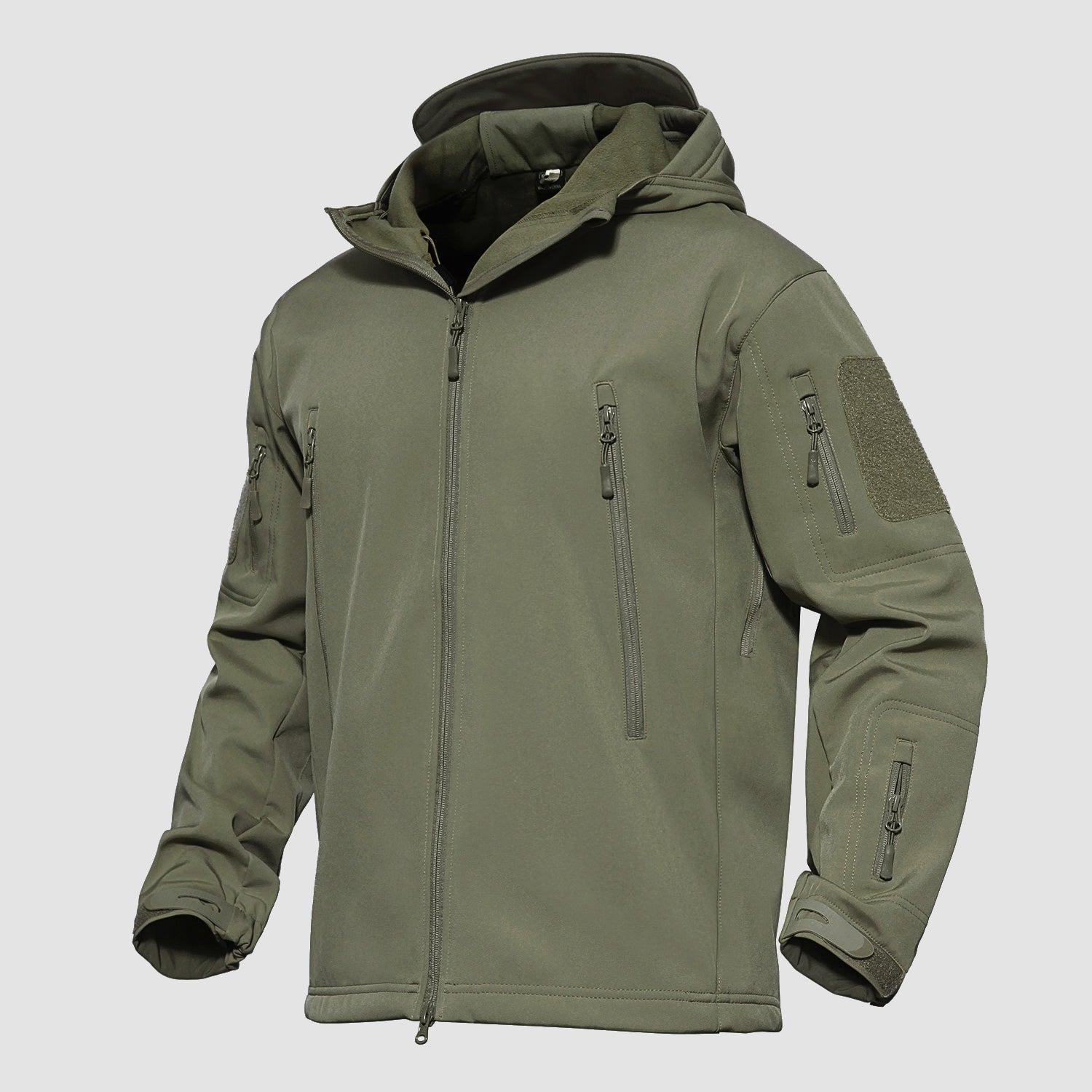 Men's Waterproof Fleece Jacket with Softshell Design, Multiple Pockets, Windproof and Breathable Winter Coat