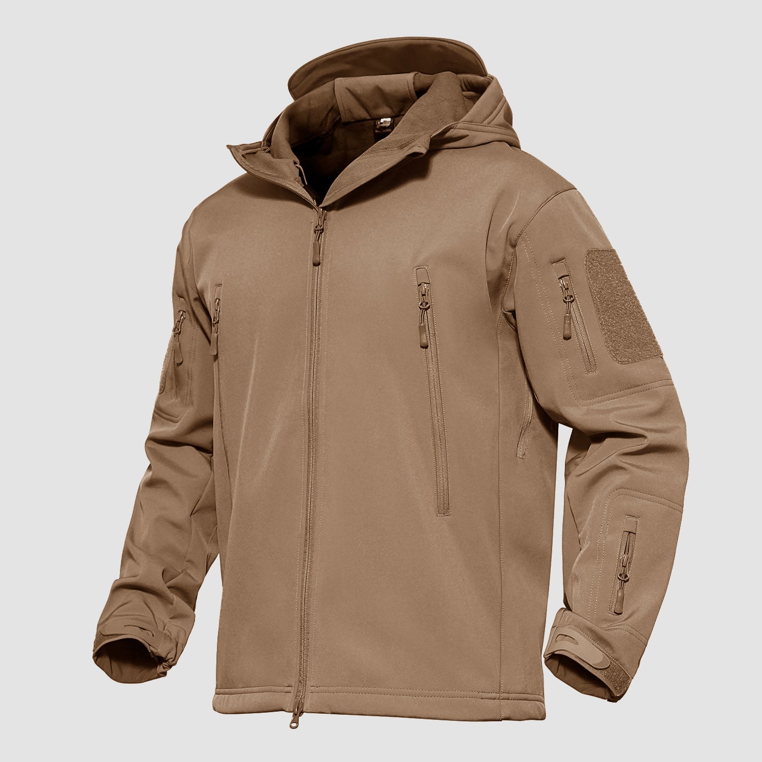 Men's Waterproof Fleece Jacket with Softshell Design, Multiple Pockets, Windproof and Breathable Winter Coat