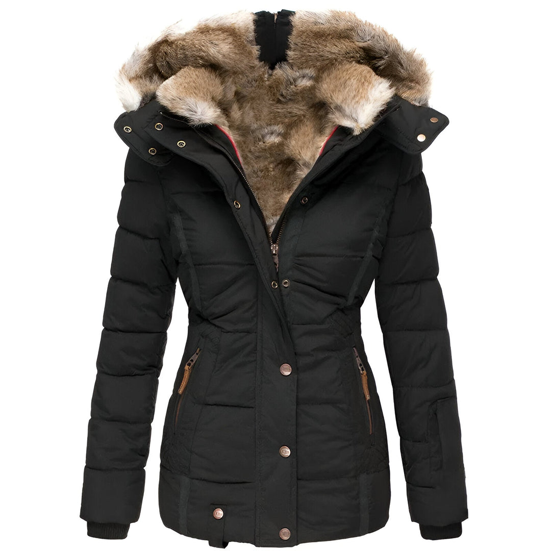 Women's Slim Fit Hooded Puffer Jacket, Warm Winter Outerwear, Stylish Design