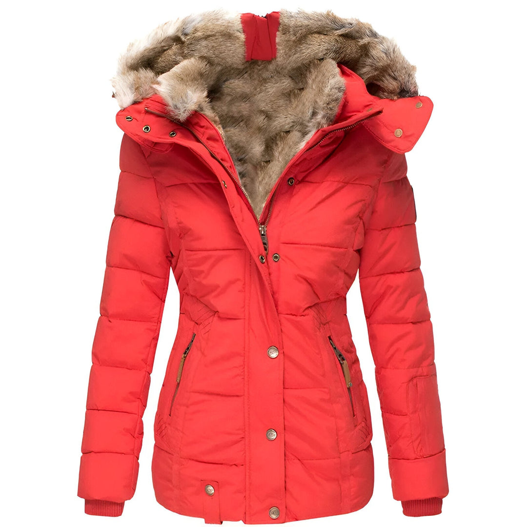Women's Slim Fit Hooded Puffer Jacket, Warm Winter Outerwear, Stylish Design