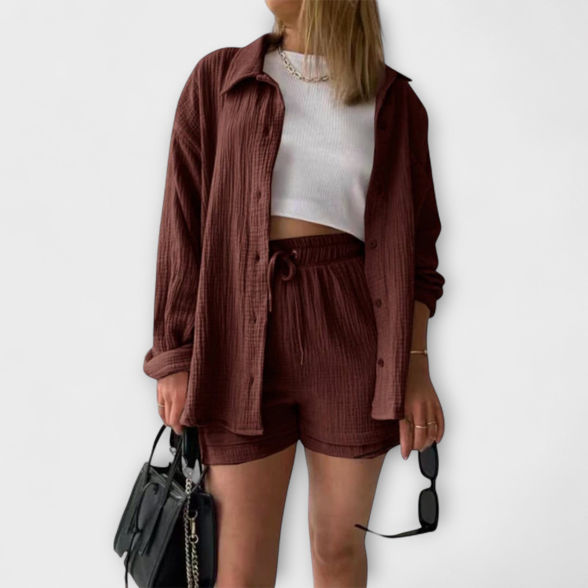 Roselina Elegant Women's Top & Bottom Set - Stylish & Versatile Outfit for Any Occasion