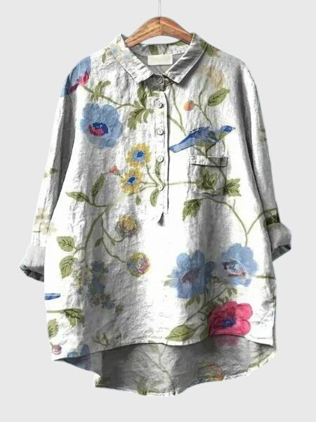 Valeria Floral Print Blouse - Women's Stylish Floral Top for Spring & Summer Fashion