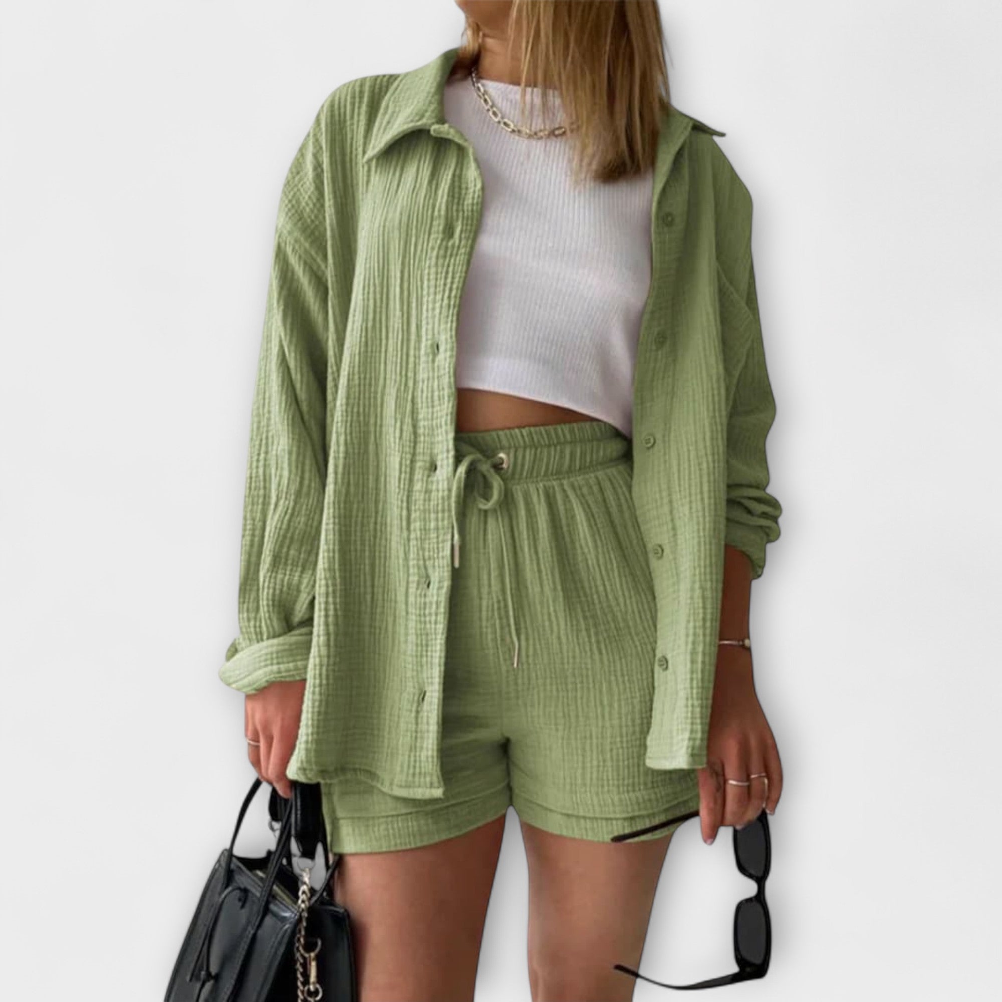 Roselina Elegant Women's Top & Bottom Set - Stylish & Versatile Outfit for Any Occasion