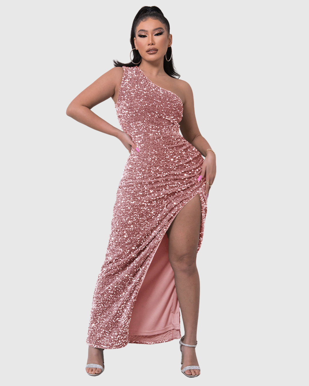 Lillian Luxe One-Shoulder Evening Dress - Elegant Formal Gown for Special Occasions