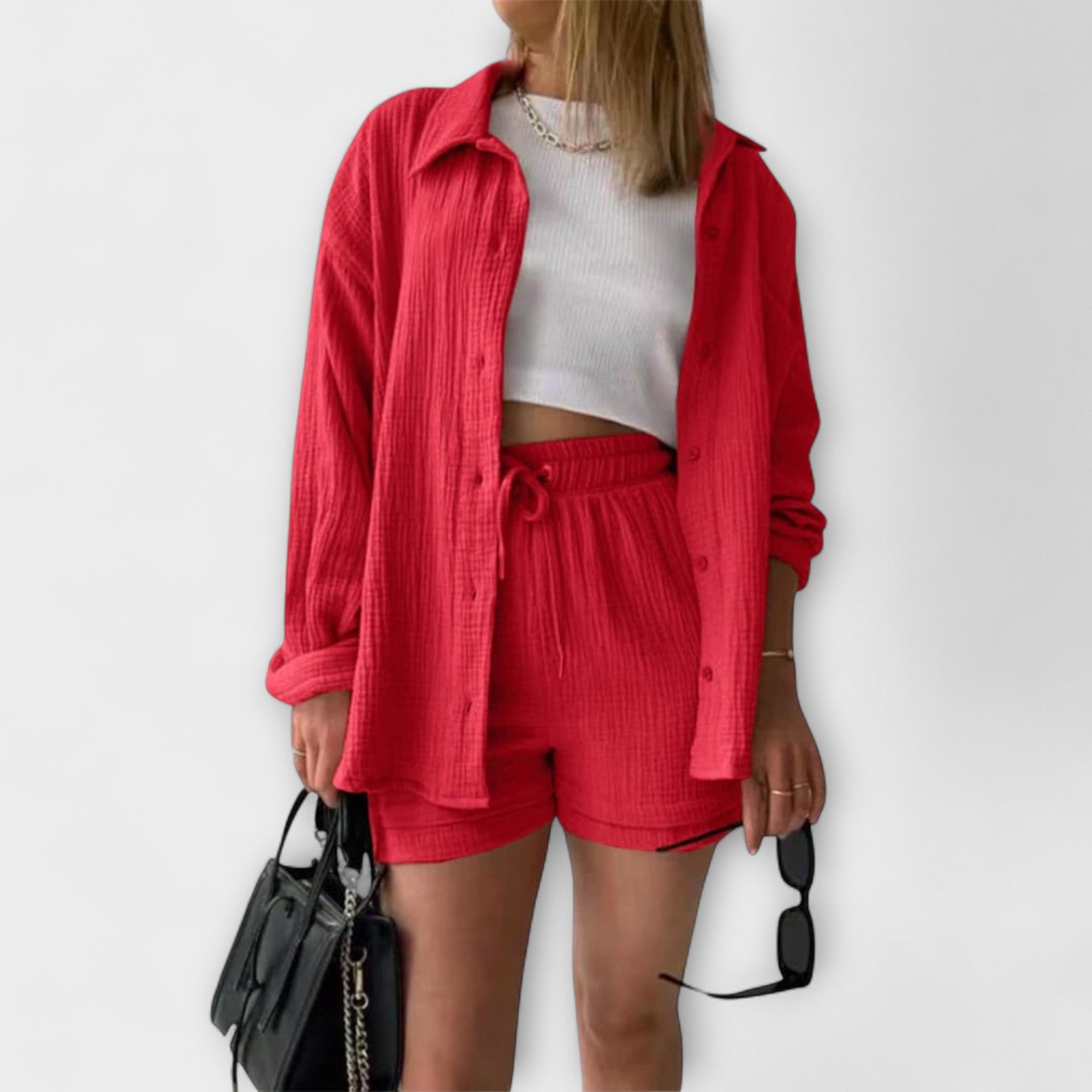 Roselina Elegant Women's Top & Bottom Set - Stylish & Versatile Outfit for Any Occasion