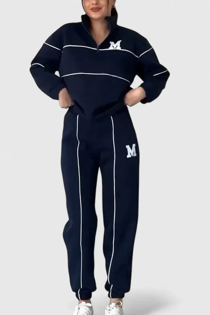 Alessyanna Women's Comfortable Two-Piece Lounge Set - Soft Fabric, Stylish Design for Relaxation & Casual Wear