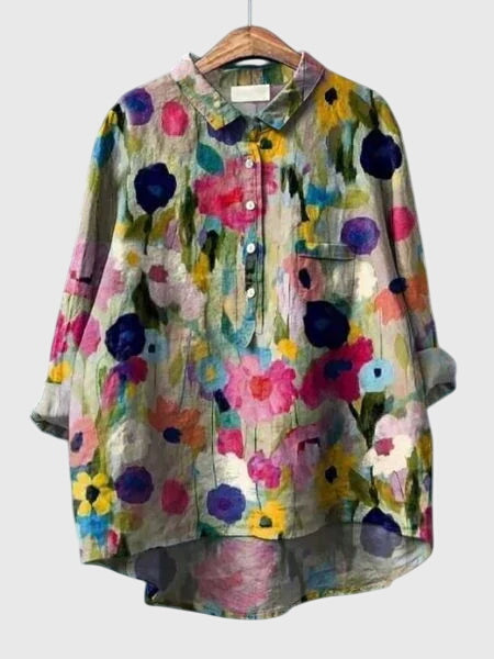Valeria Floral Print Blouse - Women's Stylish Floral Top for Spring & Summer Fashion