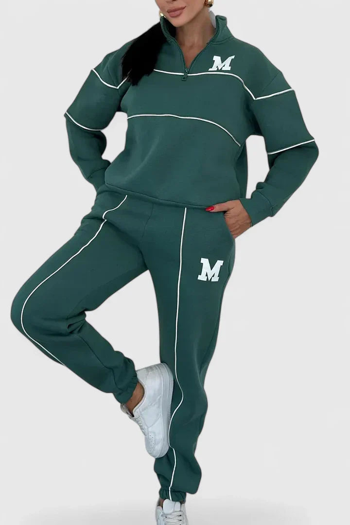 Alessyanna Women's Comfortable Two-Piece Lounge Set - Soft Fabric, Stylish Design for Relaxation & Casual Wear