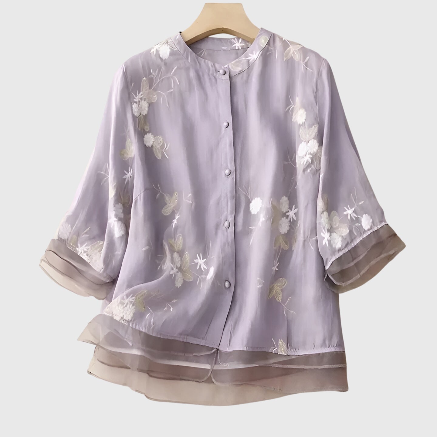 Elegant Nellie Top with Embroidered Floral Design - Stylish Women's Blouse