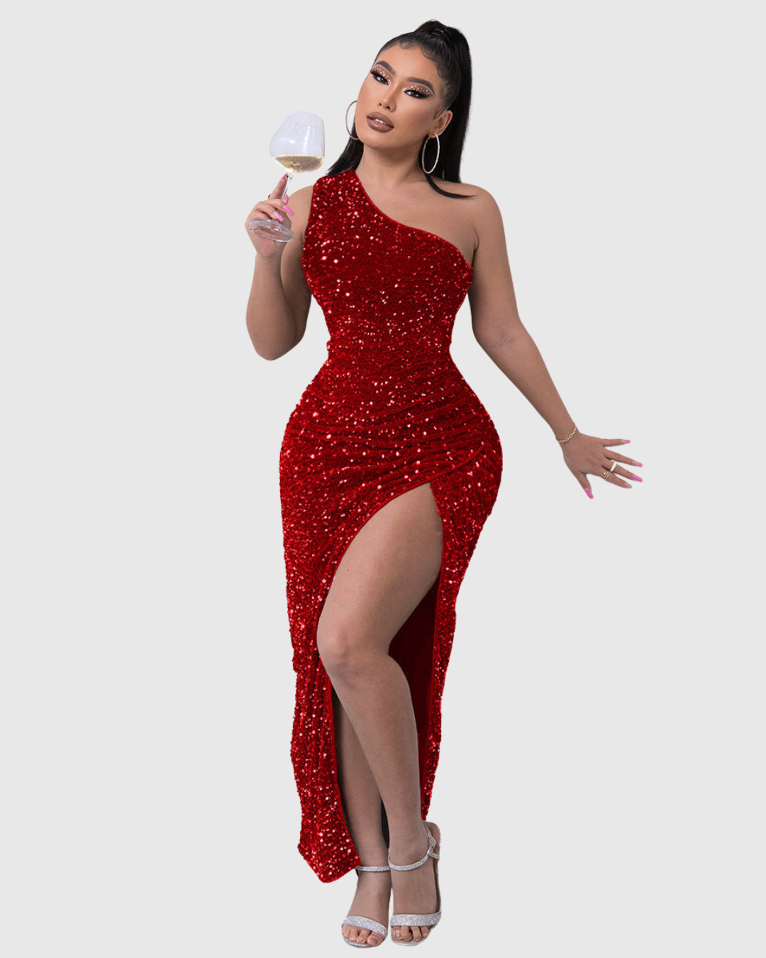 Lillian Luxe One-Shoulder Evening Dress - Elegant Formal Gown for Special Occasions