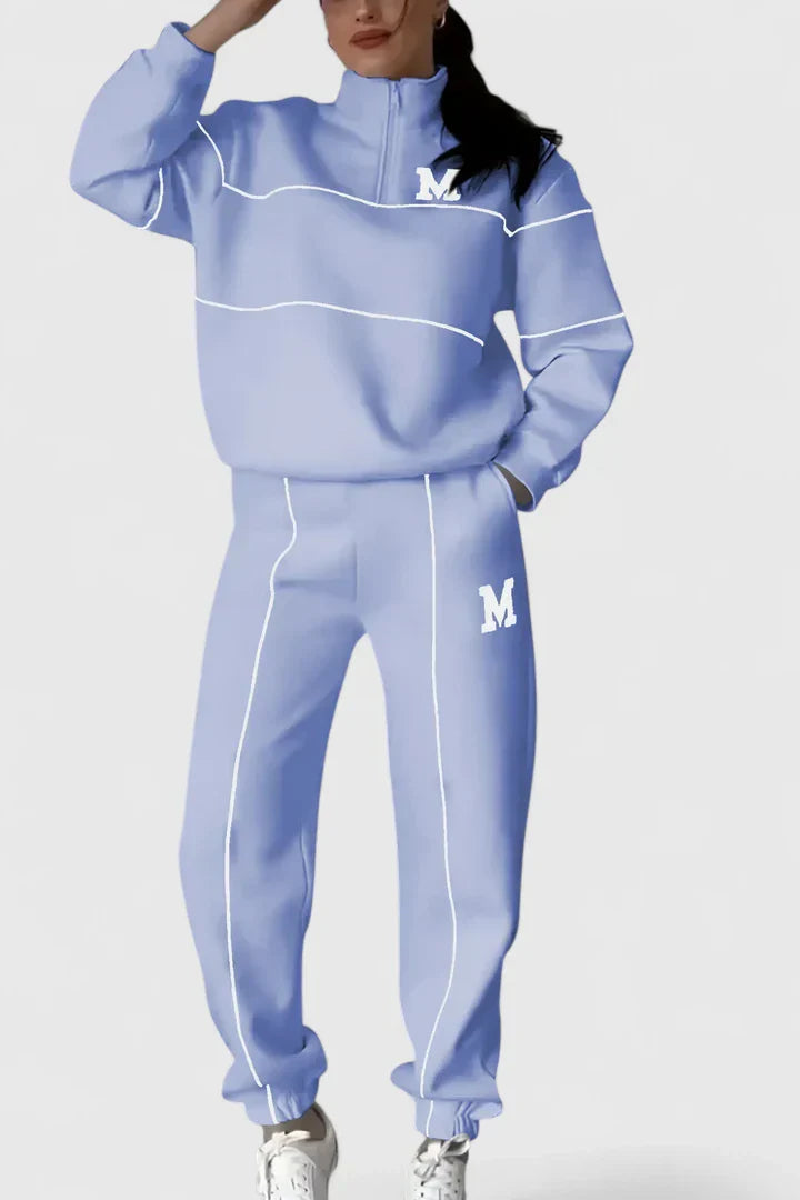 Alessyanna Women's Comfortable Two-Piece Lounge Set - Soft Fabric, Stylish Design for Relaxation & Casual Wear