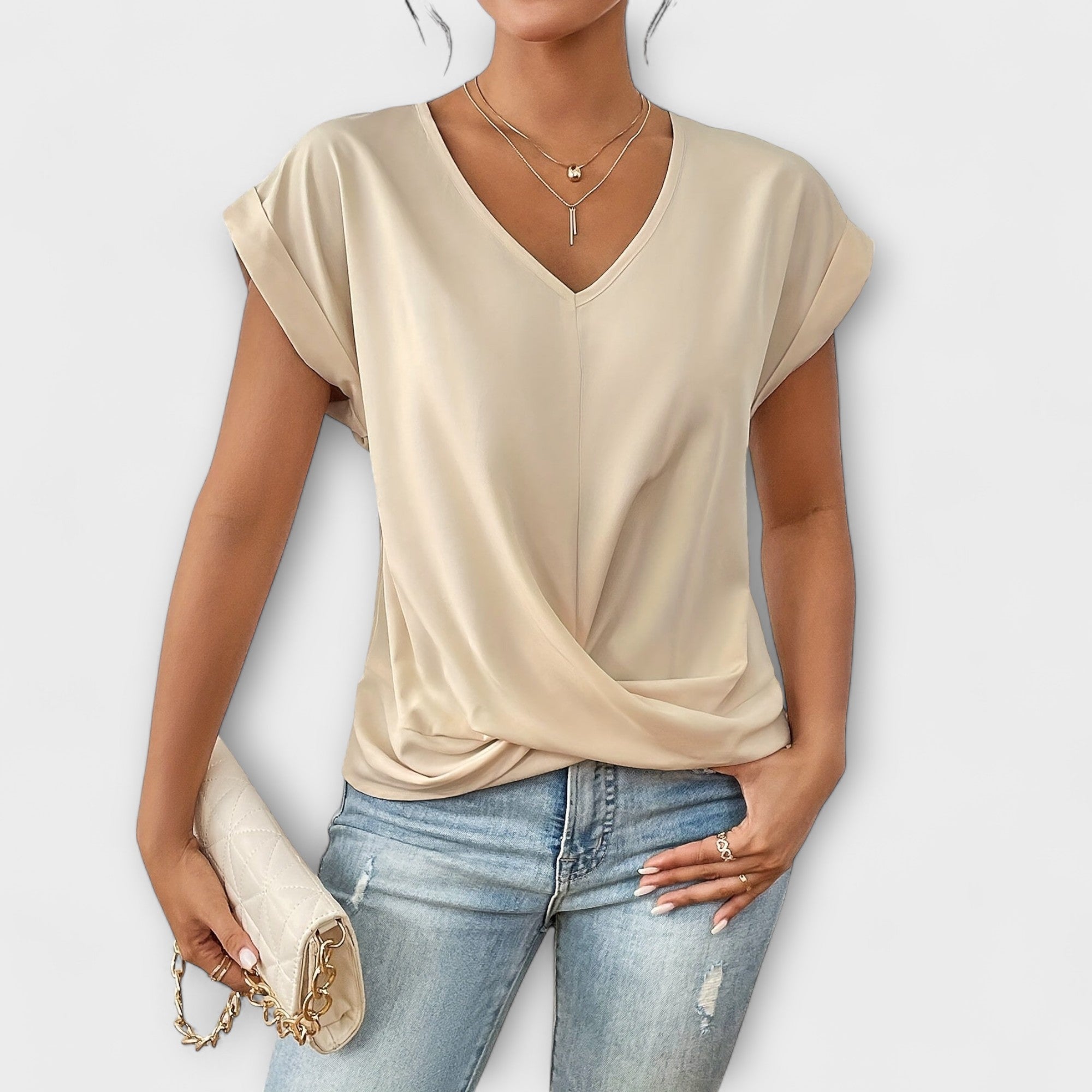 Elegant V-Neck Top for Women | Carlinda Stylish Blouse | Perfect for Casual & Formal Wear