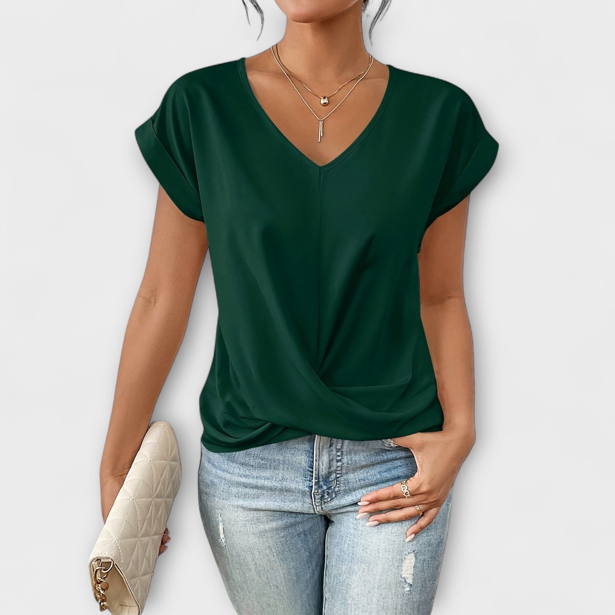 Elegant V-Neck Top for Women | Carlinda Stylish Blouse | Perfect for Casual & Formal Wear