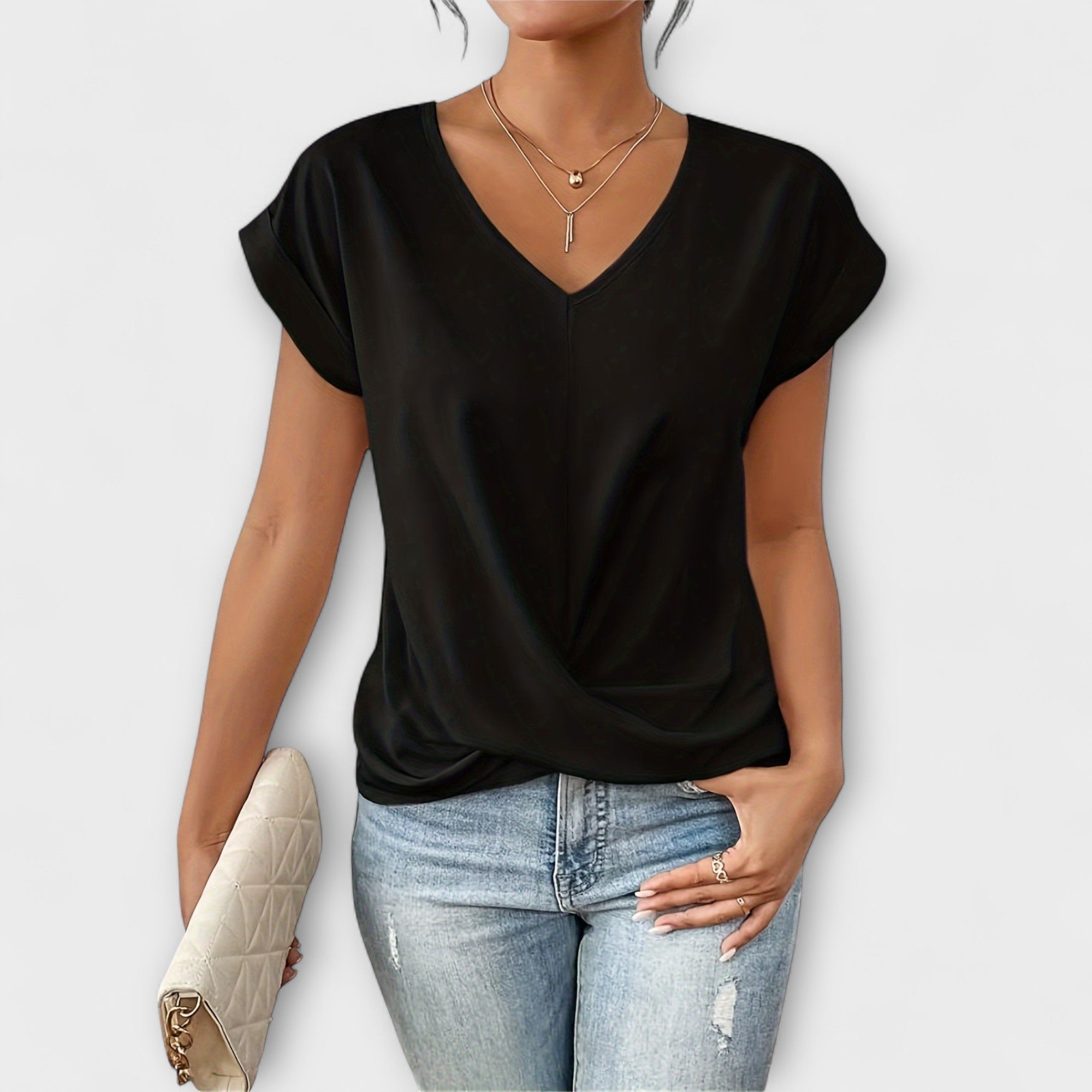 Elegant V-Neck Top for Women | Carlinda Stylish Blouse | Perfect for Casual & Formal Wear