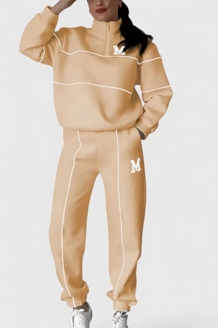 Alessyanna Women's Comfortable Two-Piece Lounge Set - Soft Fabric, Stylish Design for Relaxation & Casual Wear