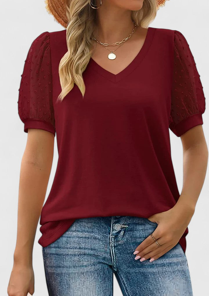 Sofrenia Women's Comfortable V-Neck Top - Soft Fabric, Stylish Design, Perfect for Everyday Wear