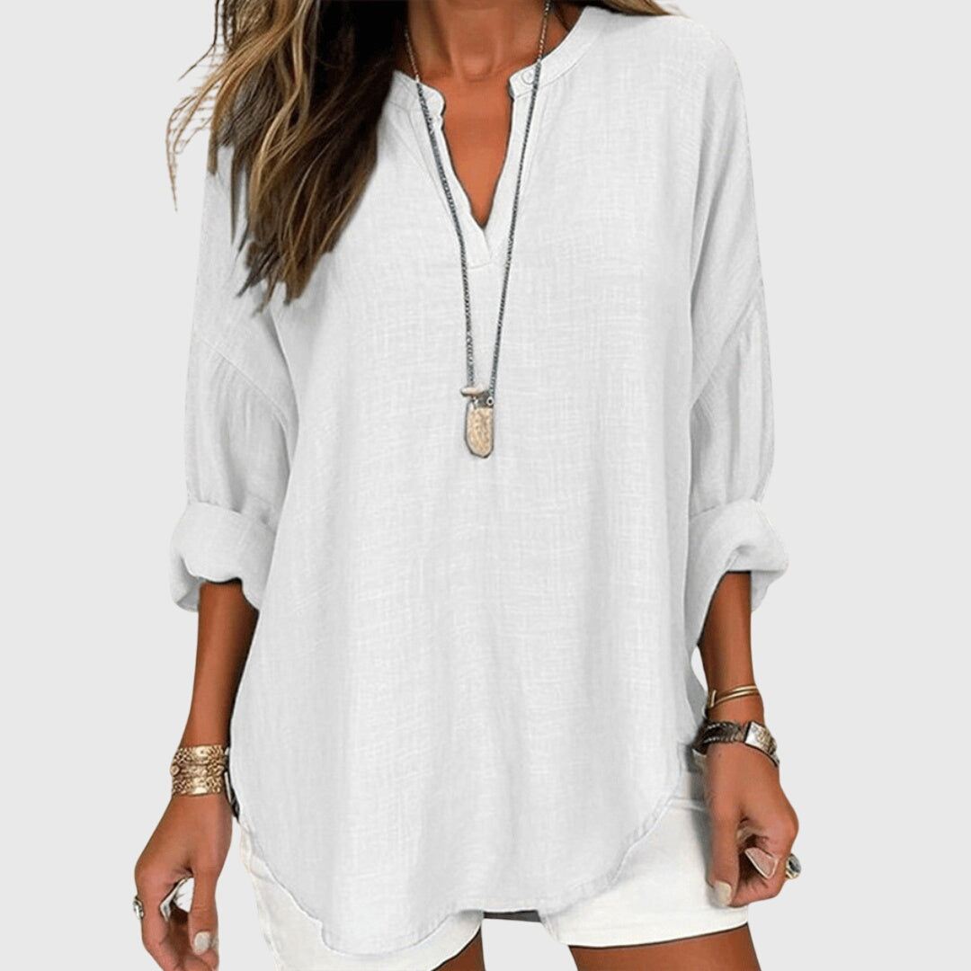 Lenara Flowy Elegant Beach Shirt for Women - Lightweight, Stylish Summer Top
