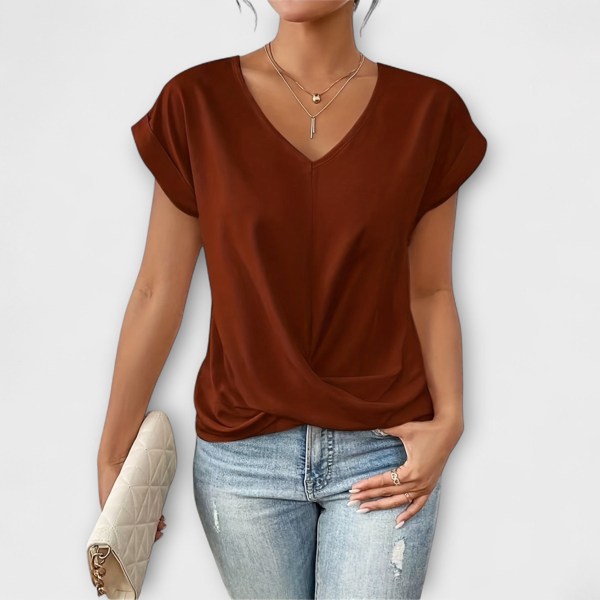 Elegant V-Neck Top for Women | Carlinda Stylish Blouse | Perfect for Casual & Formal Wear
