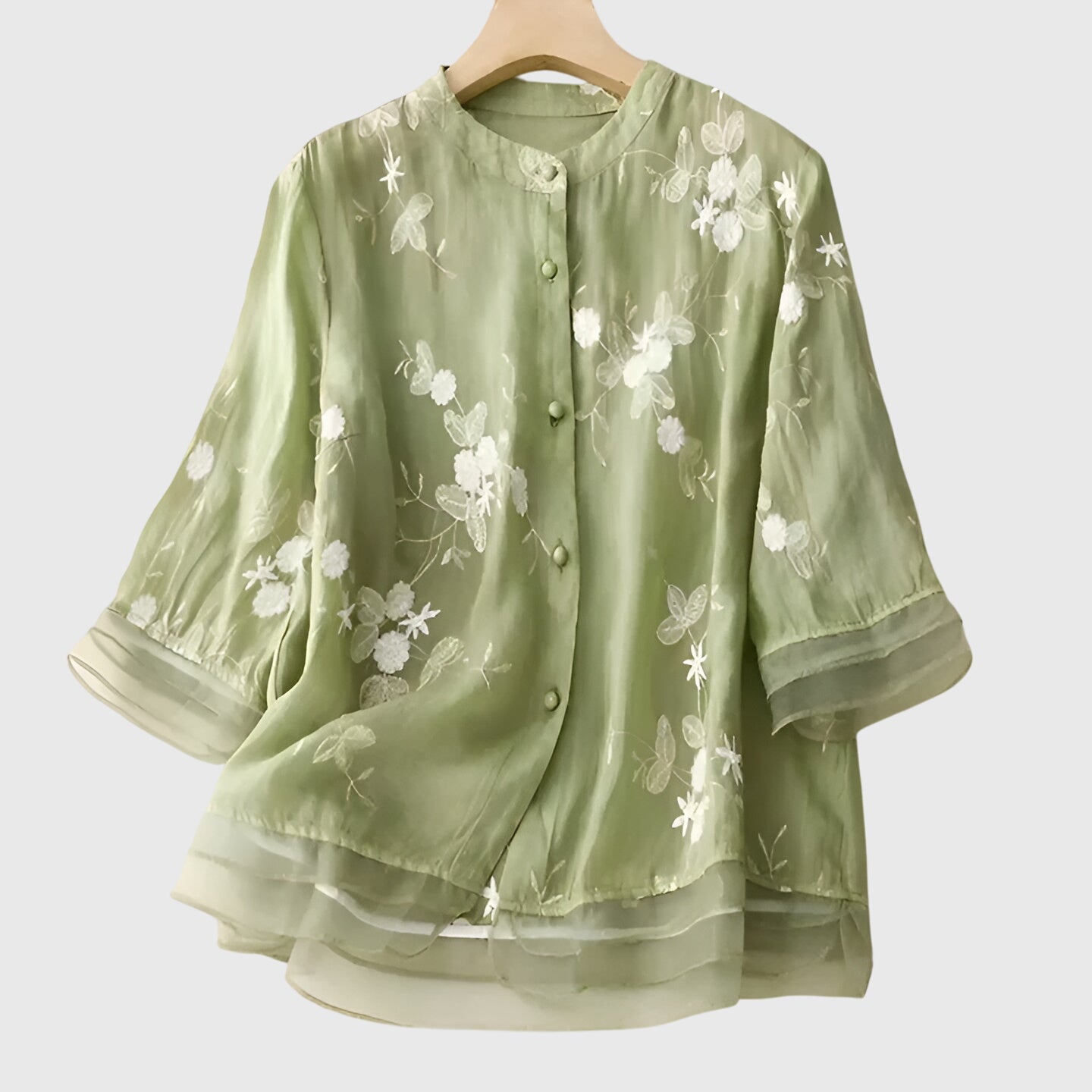 Elegant Nellie Top with Embroidered Floral Design - Stylish Women's Blouse