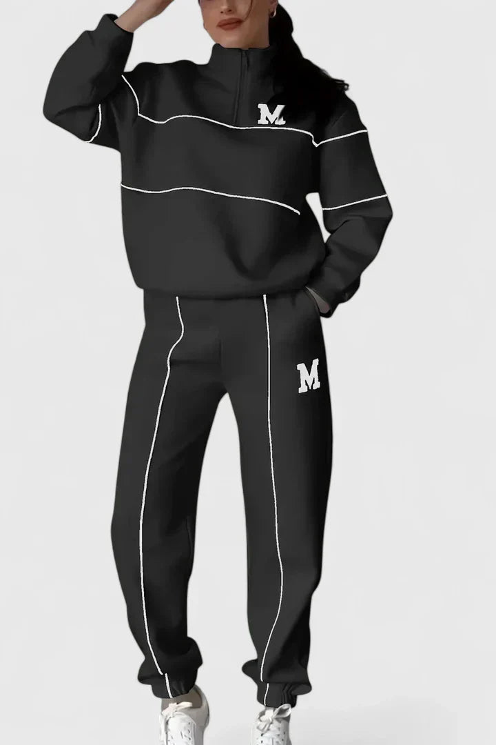 Alessyanna Women's Comfortable Two-Piece Lounge Set - Soft Fabric, Stylish Design for Relaxation & Casual Wear