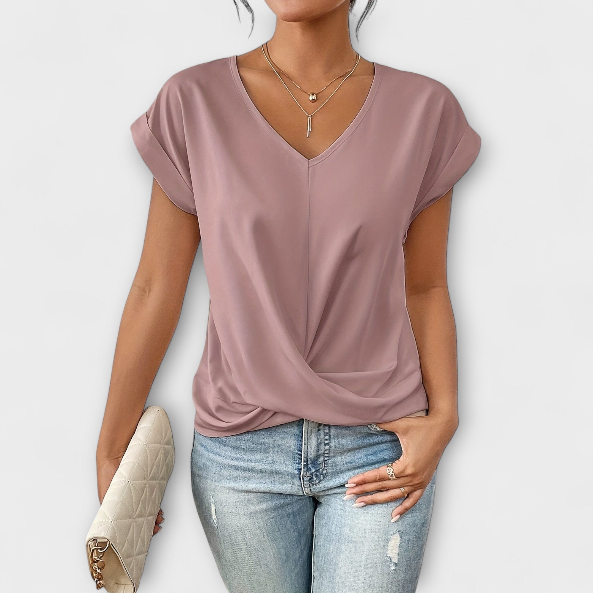 Elegant V-Neck Top for Women | Carlinda Stylish Blouse | Perfect for Casual & Formal Wear