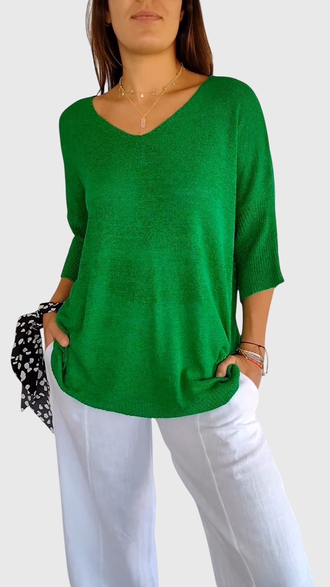 Elegant V-Neck Top for Women - Cassandra Collection | Stylish & Versatile Fashion Blouse