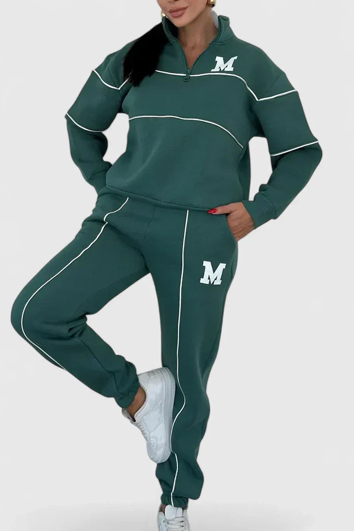 Alessyanna Women's Comfortable Two-Piece Lounge Set - Soft Fabric, Stylish Design for Relaxation & Casual Wear