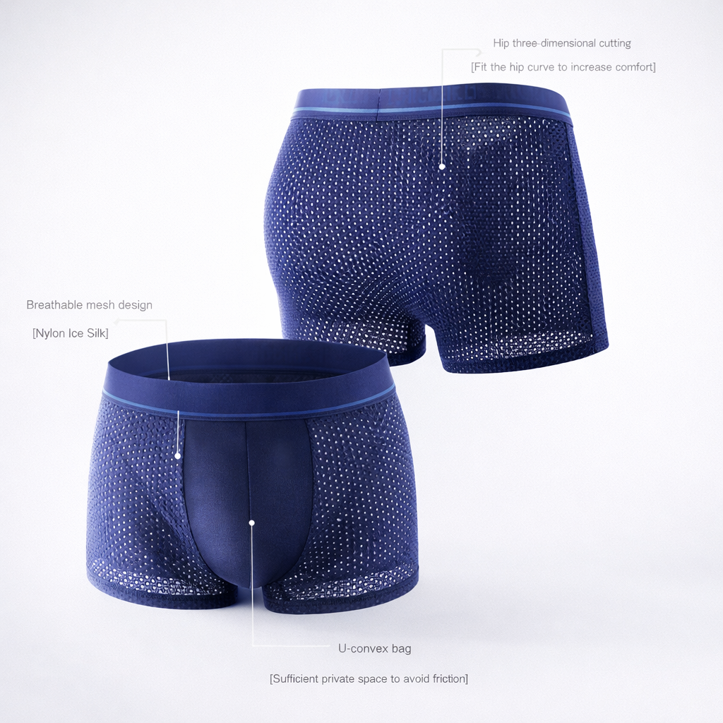 Breathable Ice Silk Boxer Briefs
