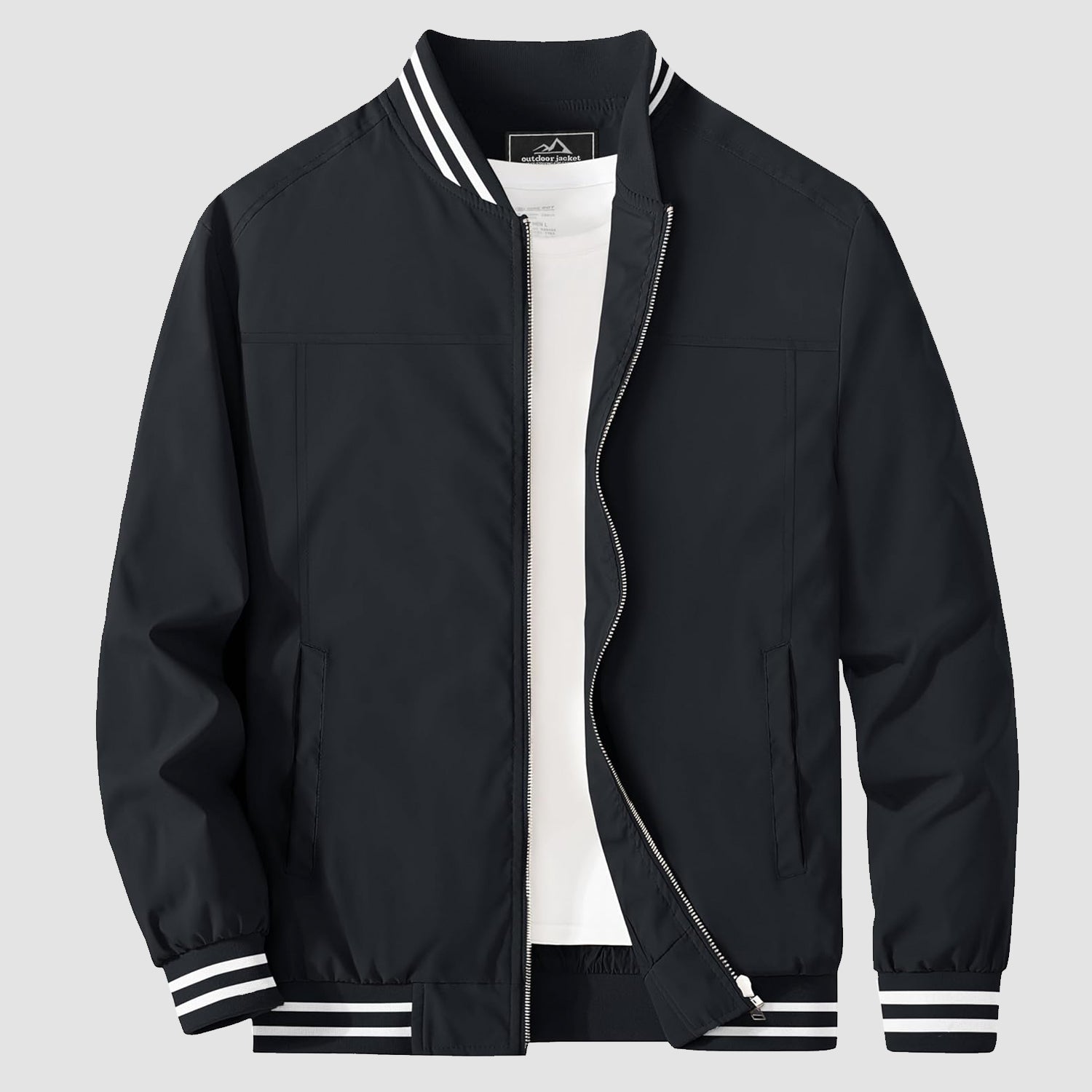 Men's Lightweight Casual Bomber Jacket with Multi-Pockets – Durable Windbreaker for Outdoor Activities