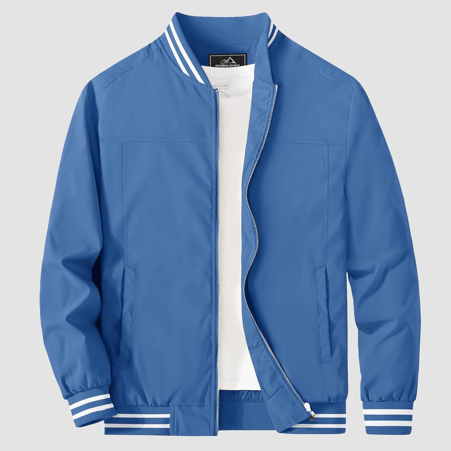 Men's Lightweight Casual Bomber Jacket with Multi-Pockets – Durable Windbreaker for Outdoor Activities