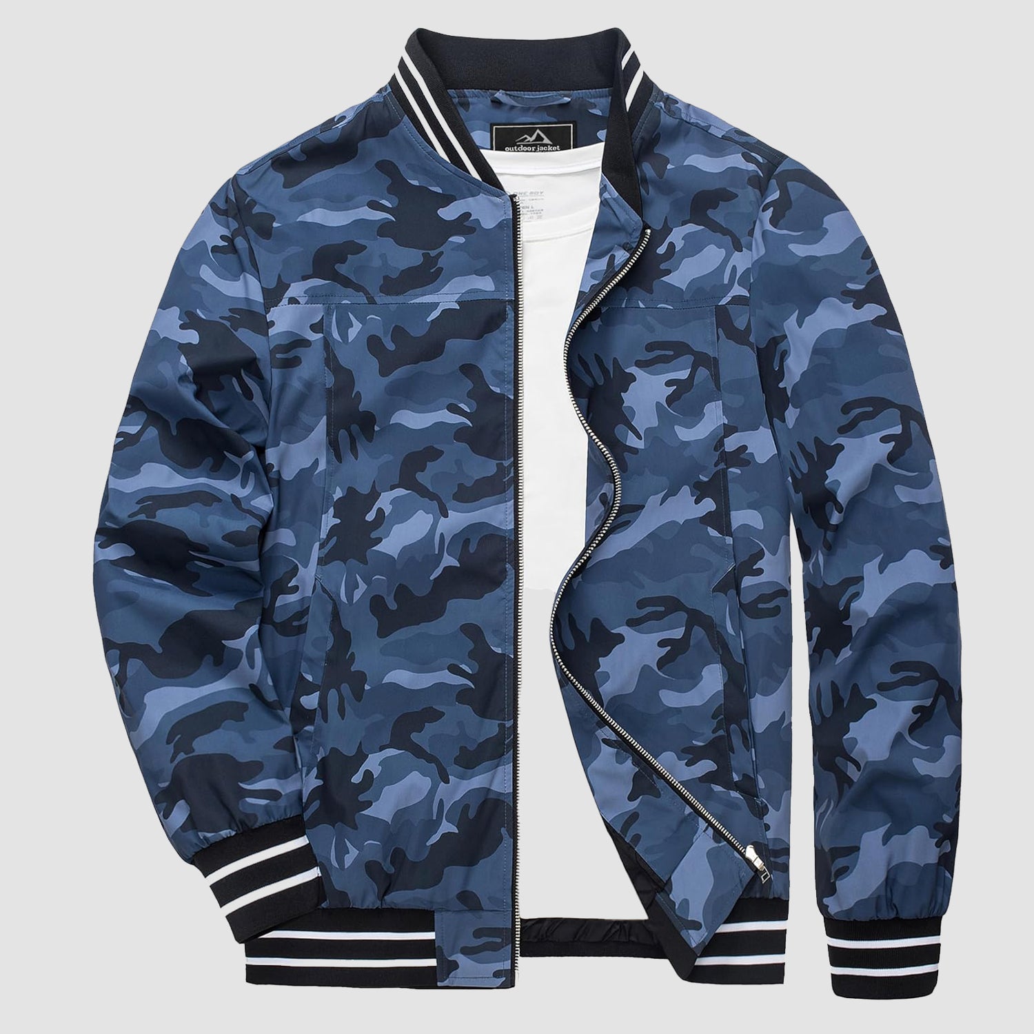 Men's Lightweight Casual Bomber Jacket with Multi-Pockets – Durable Windbreaker for Outdoor Activities