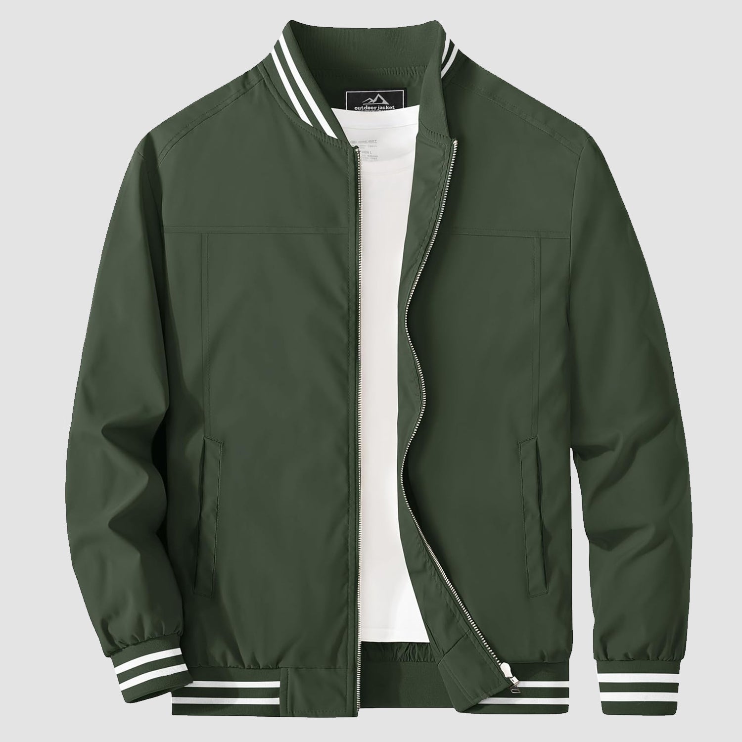 Men's Lightweight Casual Bomber Jacket with Multi-Pockets – Durable Windbreaker for Outdoor Activities