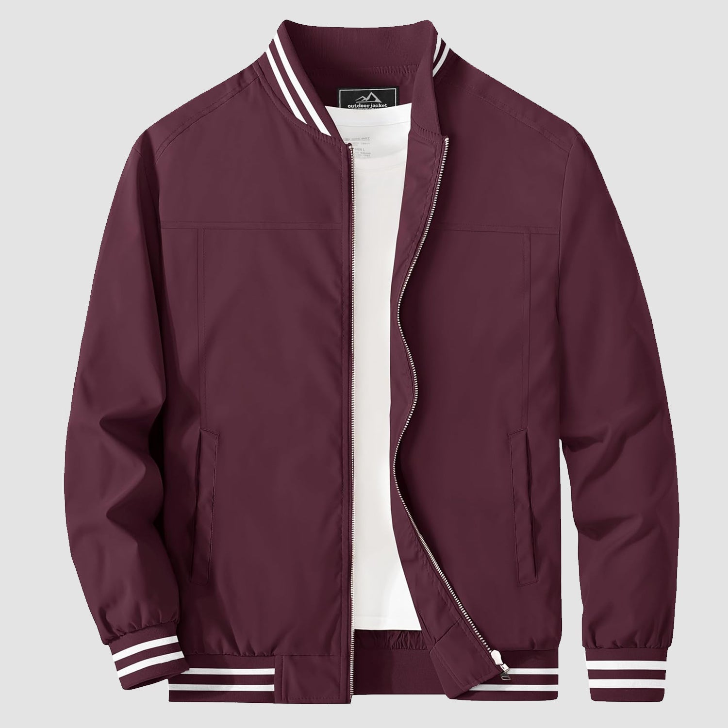 Men's Lightweight Casual Bomber Jacket with Multi-Pockets – Durable Windbreaker for Outdoor Activities