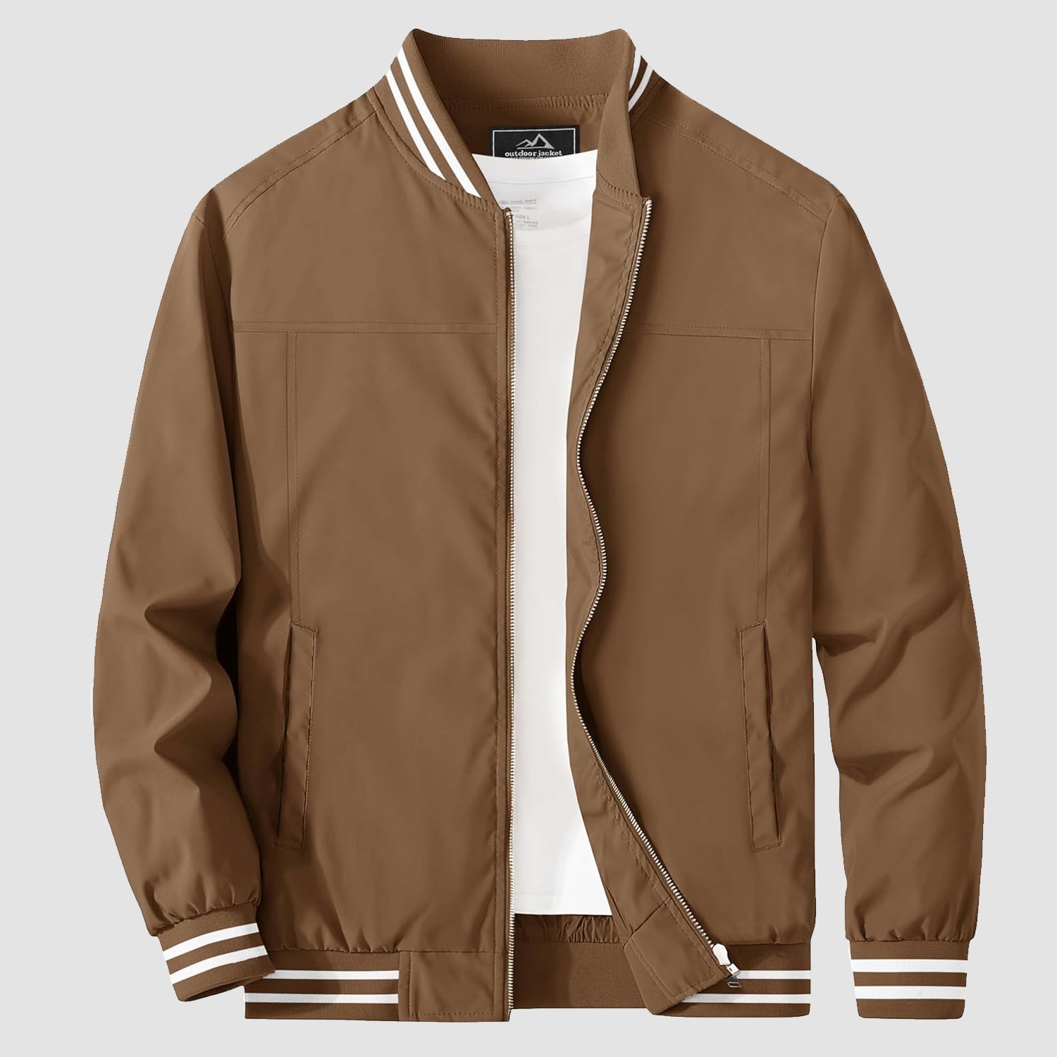Men's Lightweight Casual Bomber Jacket with Multi-Pockets – Durable Windbreaker for Outdoor Activities