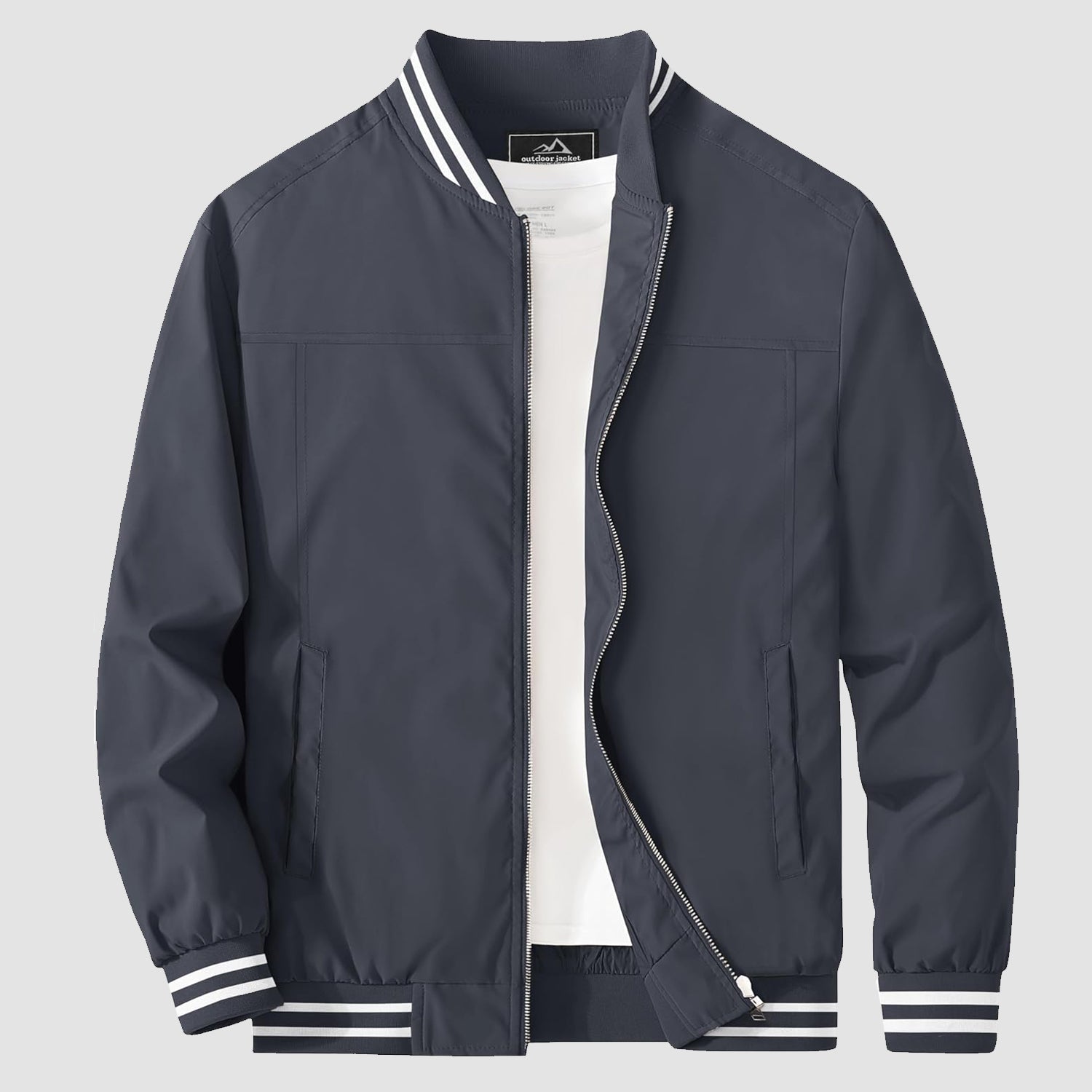 Men's Lightweight Casual Bomber Jacket with Multi-Pockets – Durable Windbreaker for Outdoor Activities