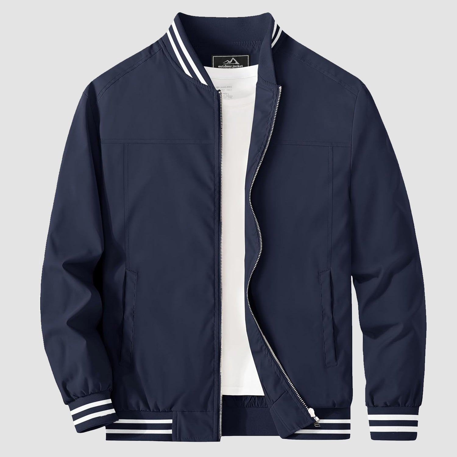 Men's Lightweight Casual Bomber Jacket with Multi-Pockets – Durable Windbreaker for Outdoor Activities