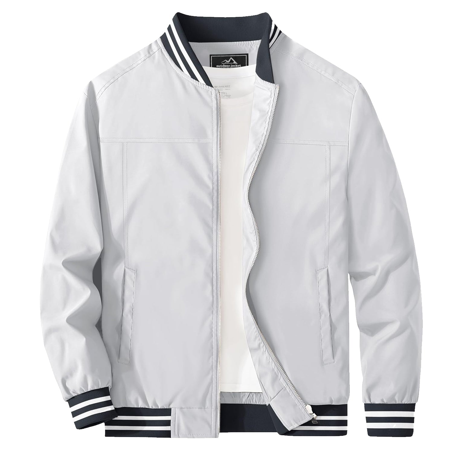Men's Lightweight Casual Bomber Jacket with Multi-Pockets – Durable Windbreaker for Outdoor Activities