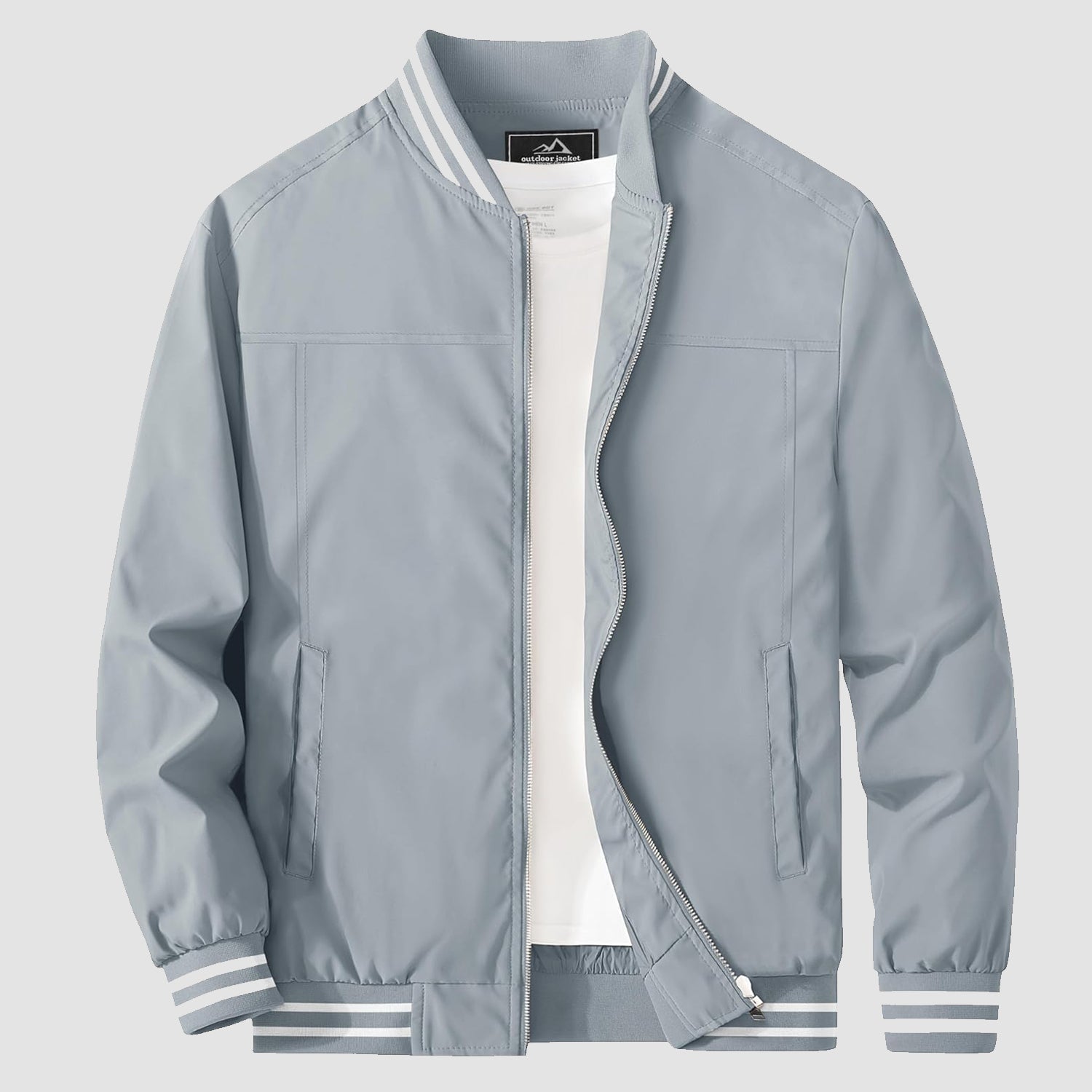 Men's Lightweight Casual Bomber Jacket with Multi-Pockets – Durable Windbreaker for Outdoor Activities