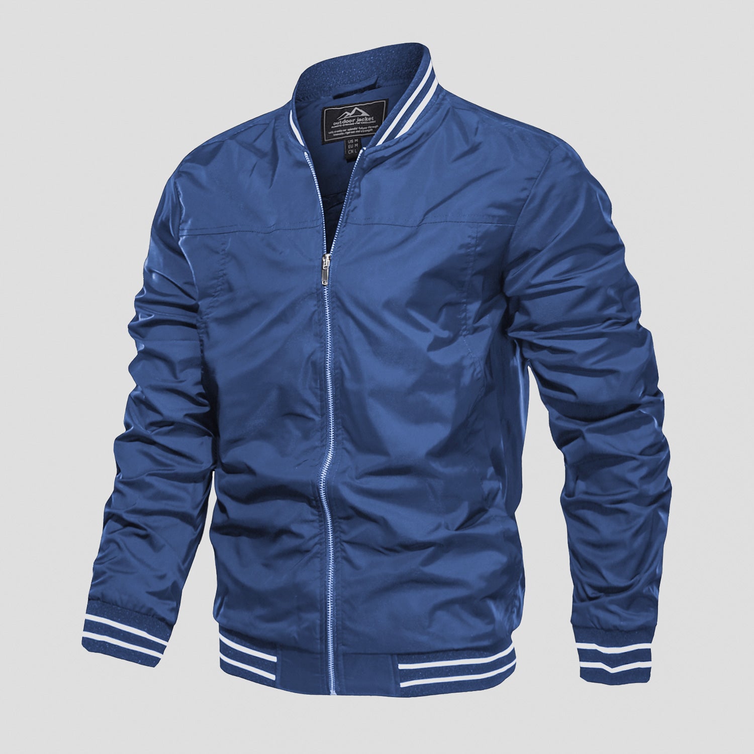 Men's Lightweight Casual Bomber Jacket with Multi-Pockets – Durable Windbreaker for Outdoor Activities