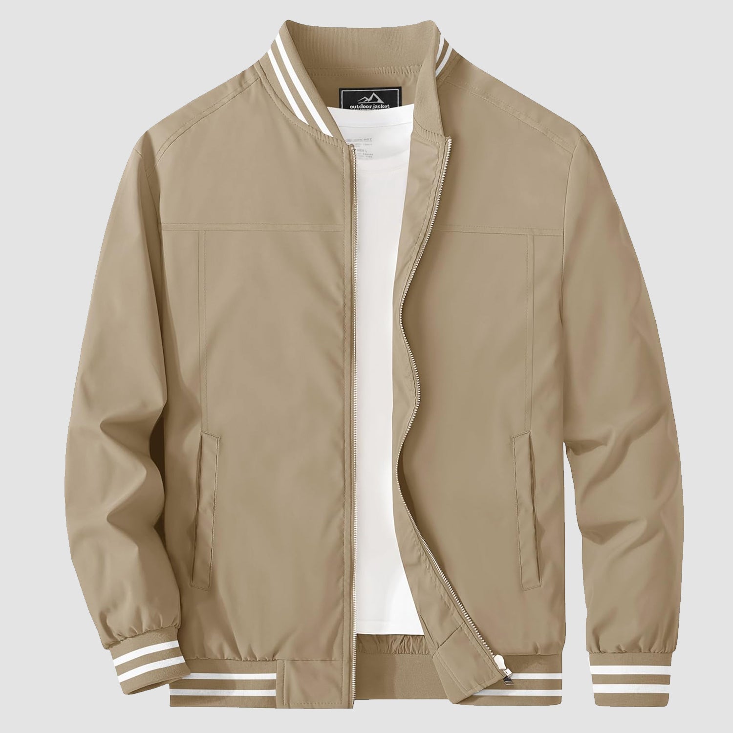 Men's Lightweight Casual Bomber Jacket with Multi-Pockets – Durable Windbreaker for Outdoor Activities