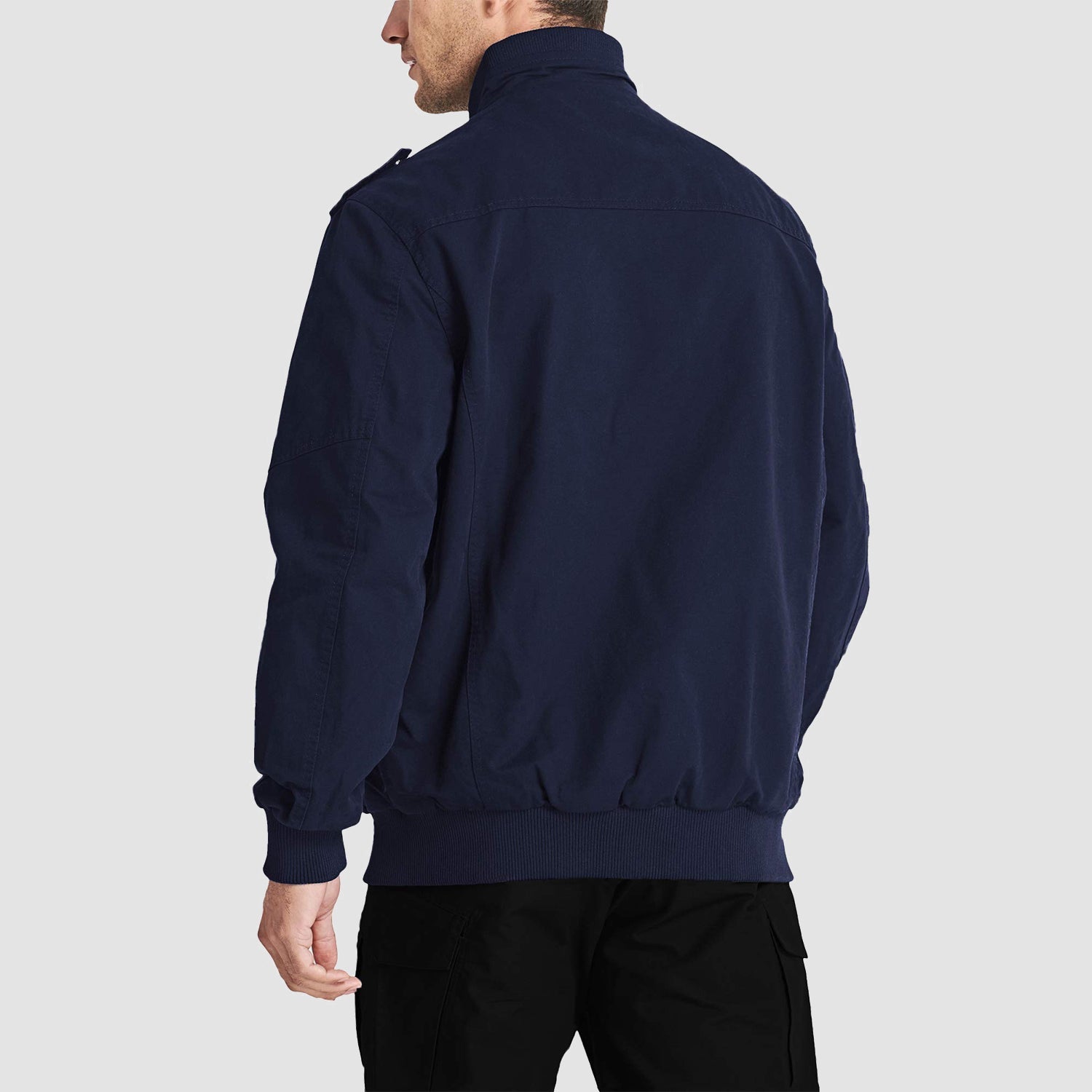 Men's Lightweight Cotton Cargo Jacket with Fleece Lining and 4 Pockets – Breathable Fall Coat for Outdoor Activities