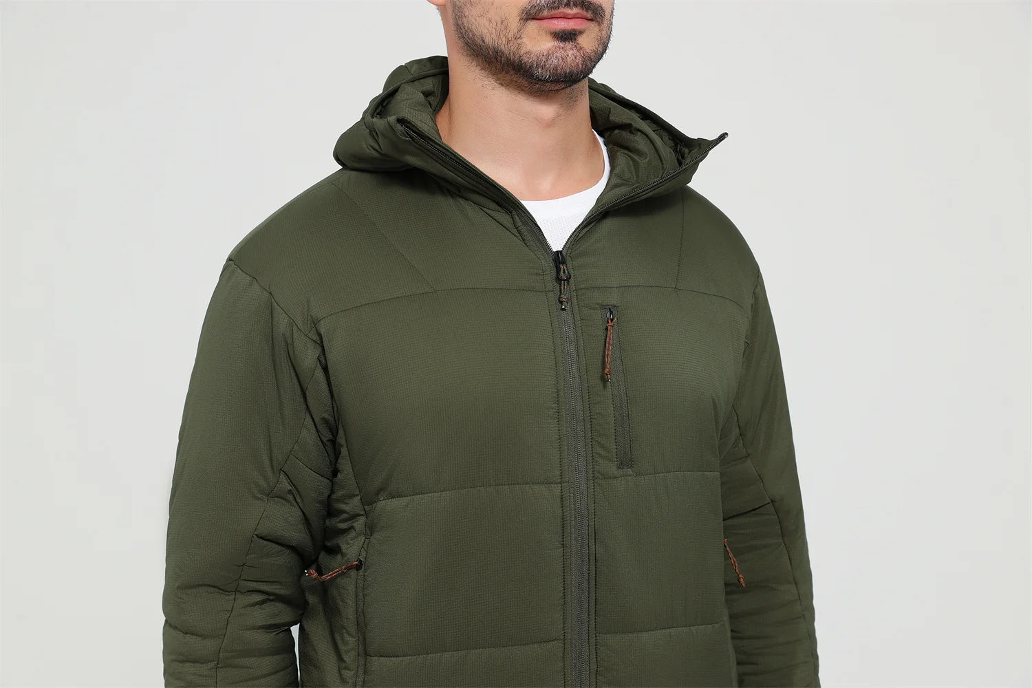 Men's Lightweight Waterproof Insulated Jacket – Nylon 66 Fabric for Outdoor Activities, Comfortable Fit, Ideal for Winter