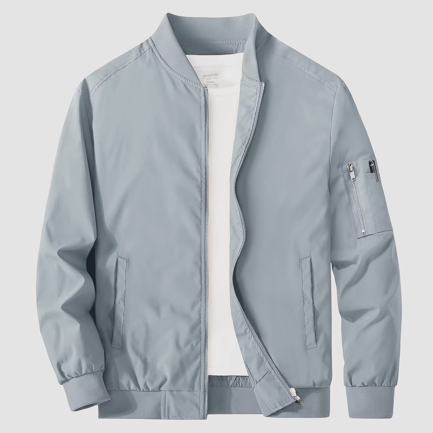Men's Lightweight Windproof Bomber Jacket with Multi-Pockets – Casual Spring/Fall Outerwear for Men
