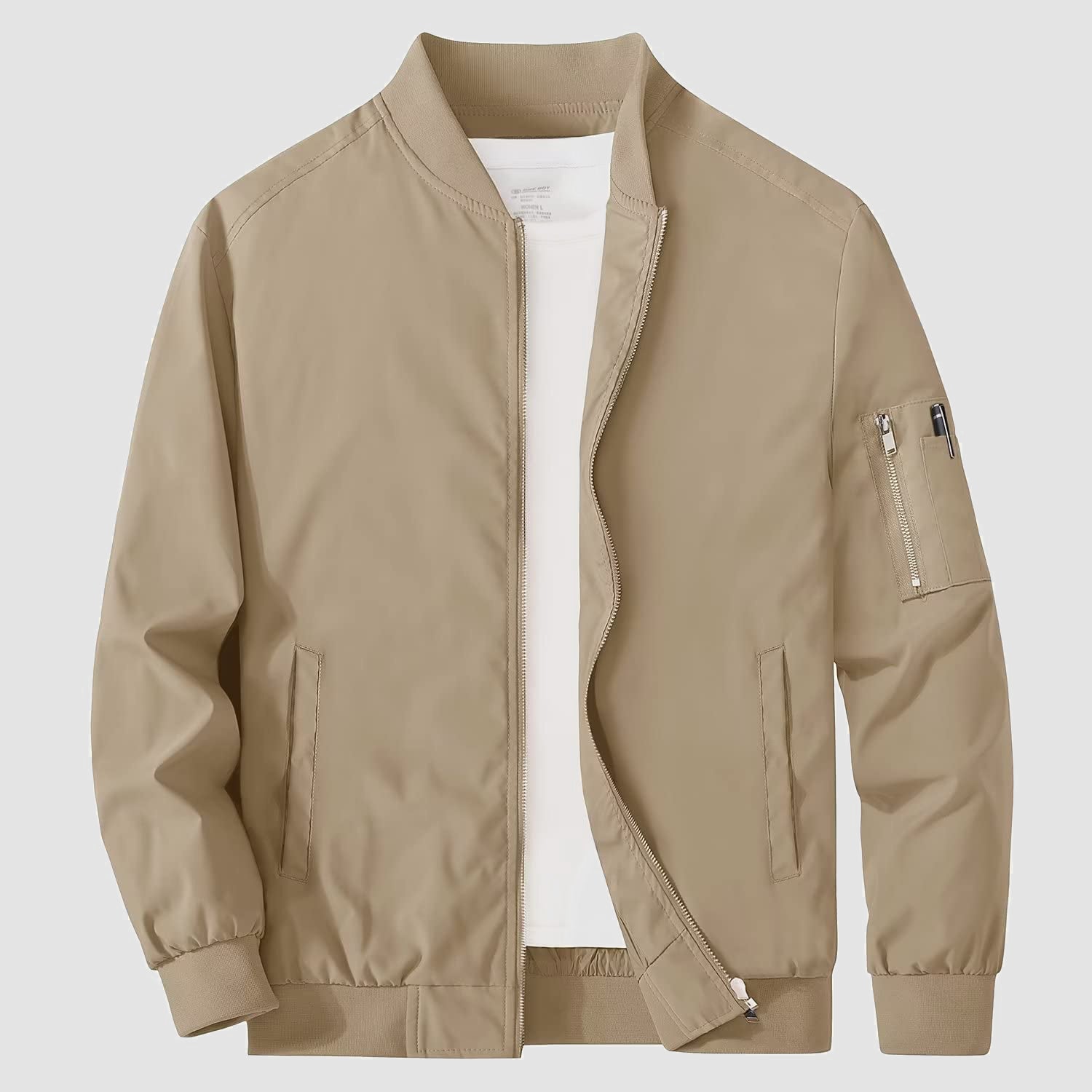 Men's Lightweight Windproof Bomber Jacket with Multi-Pockets – Casual Spring/Fall Outerwear for Men