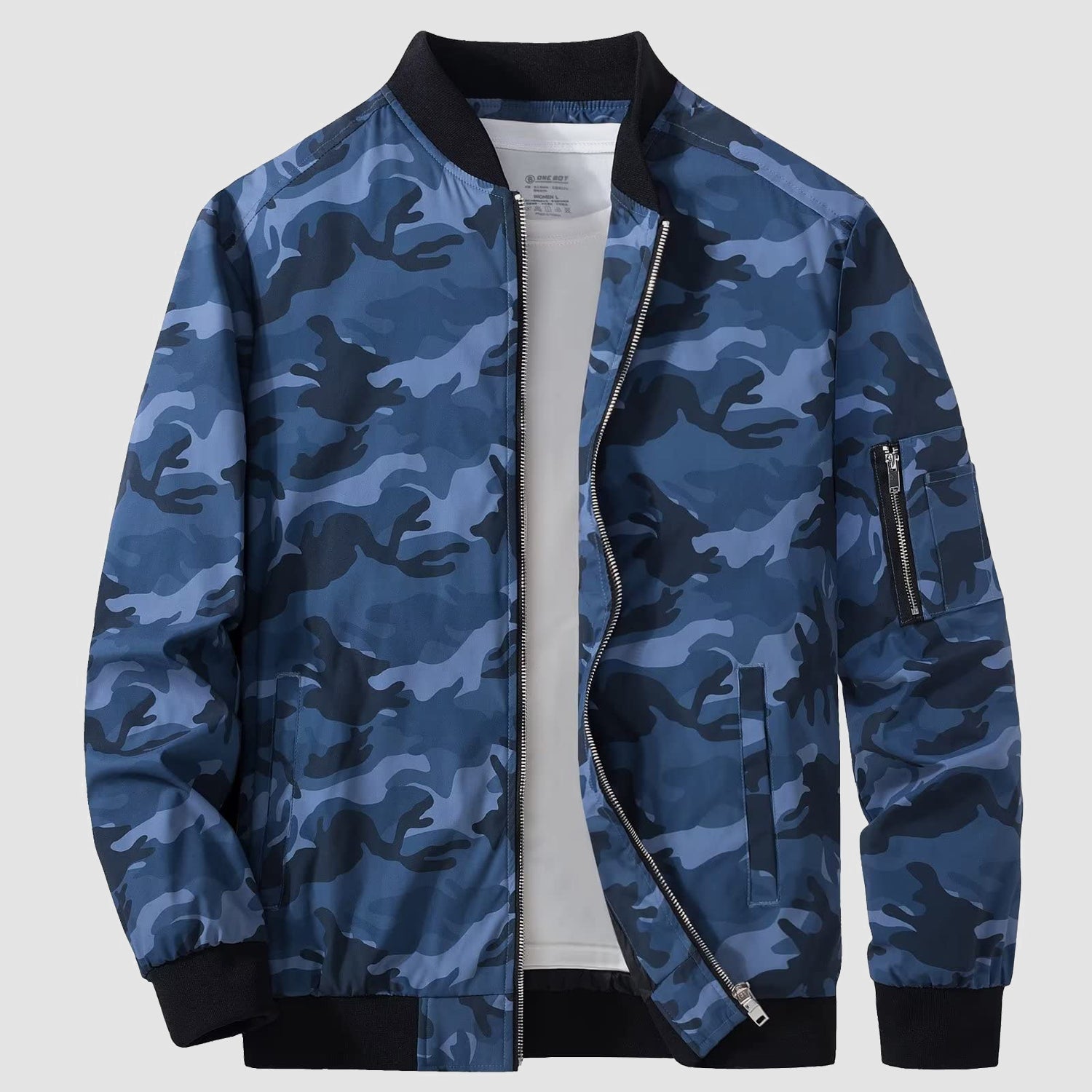 Men's Lightweight Windproof Bomber Jacket with Multi-Pockets – Casual Spring/Fall Outerwear for Men