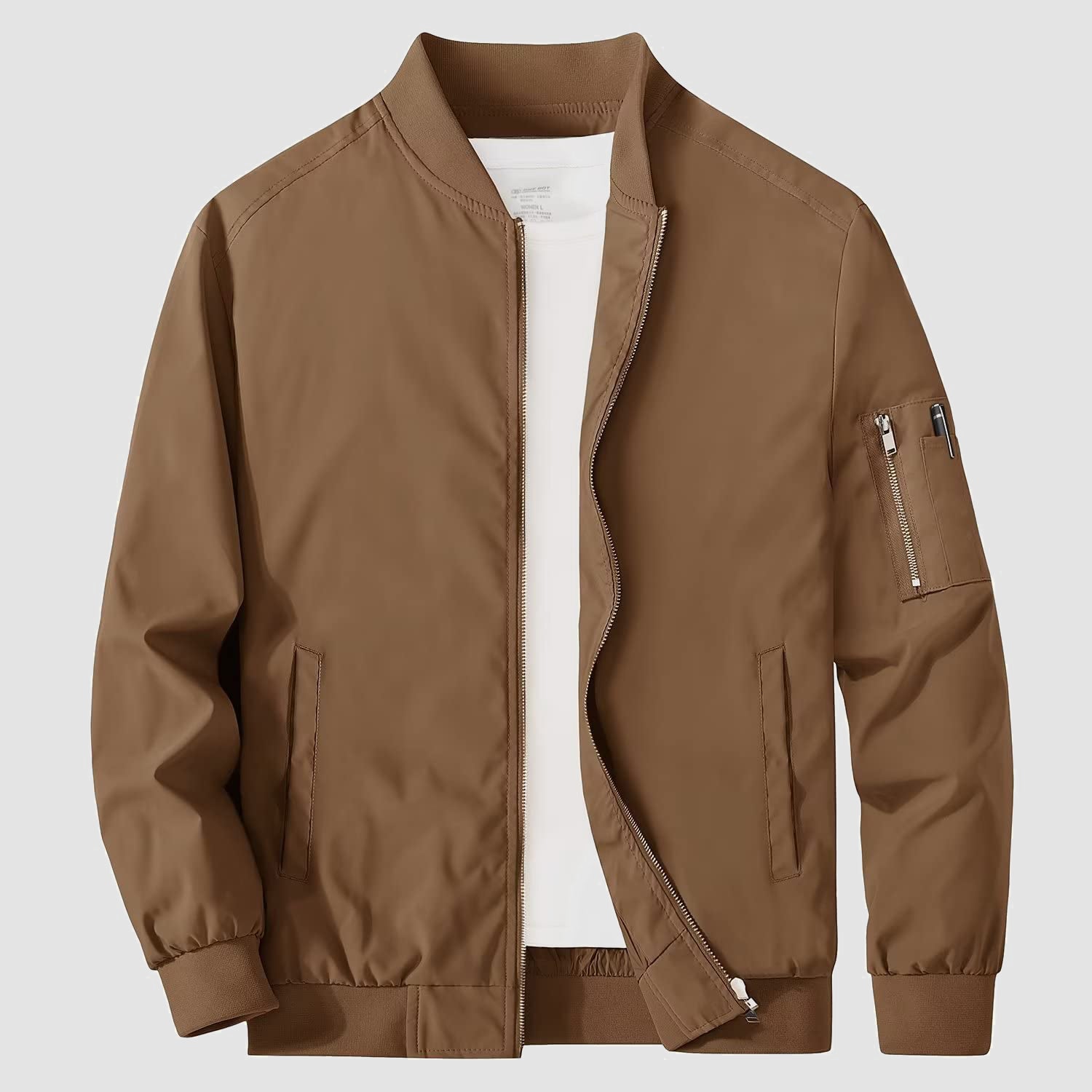 Men's Lightweight Windproof Bomber Jacket with Multi-Pockets – Casual Spring/Fall Outerwear for Men