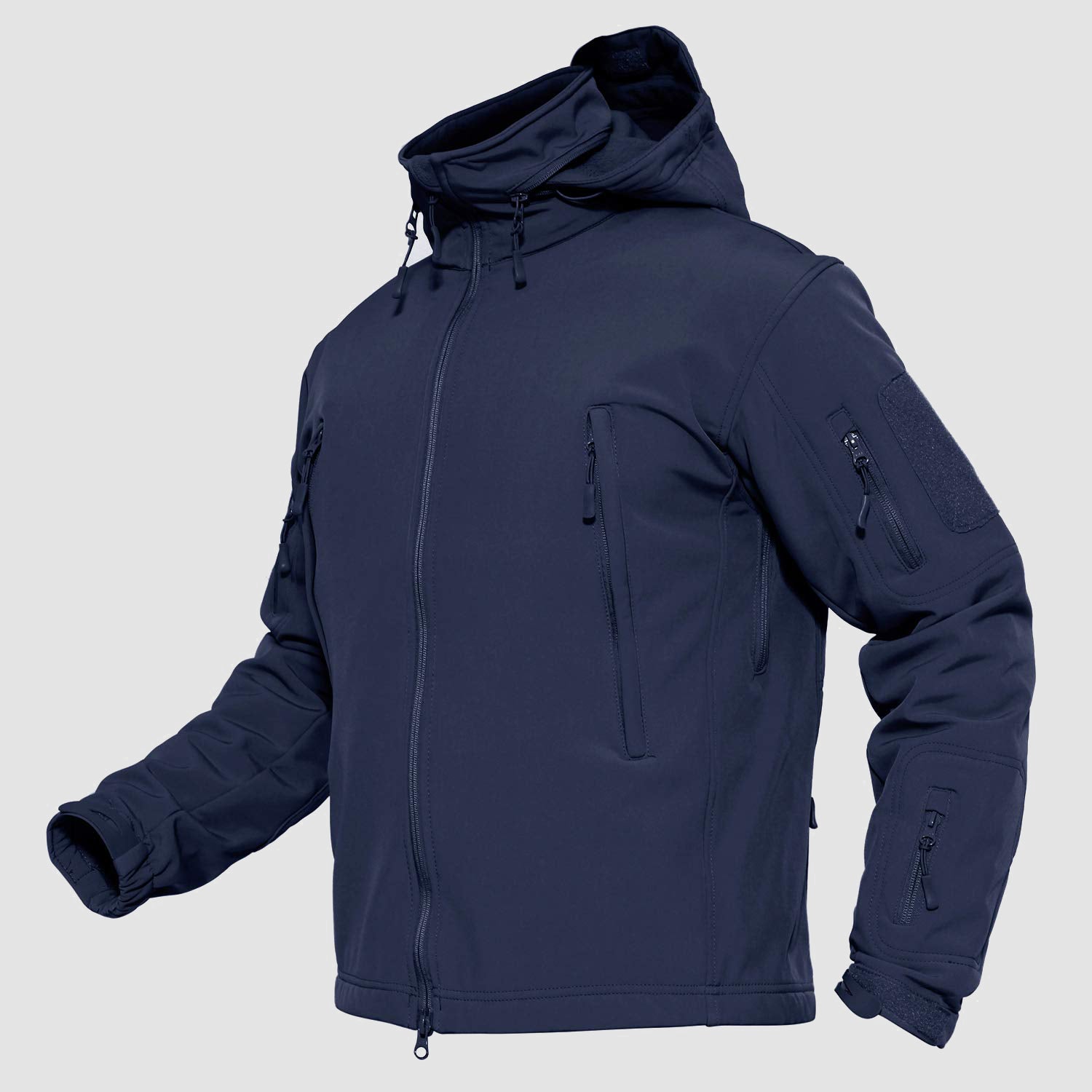 Men's Water-Resistant Tactical Jacket with Fleece Lining and Multiple Pockets for Outdoor Activities