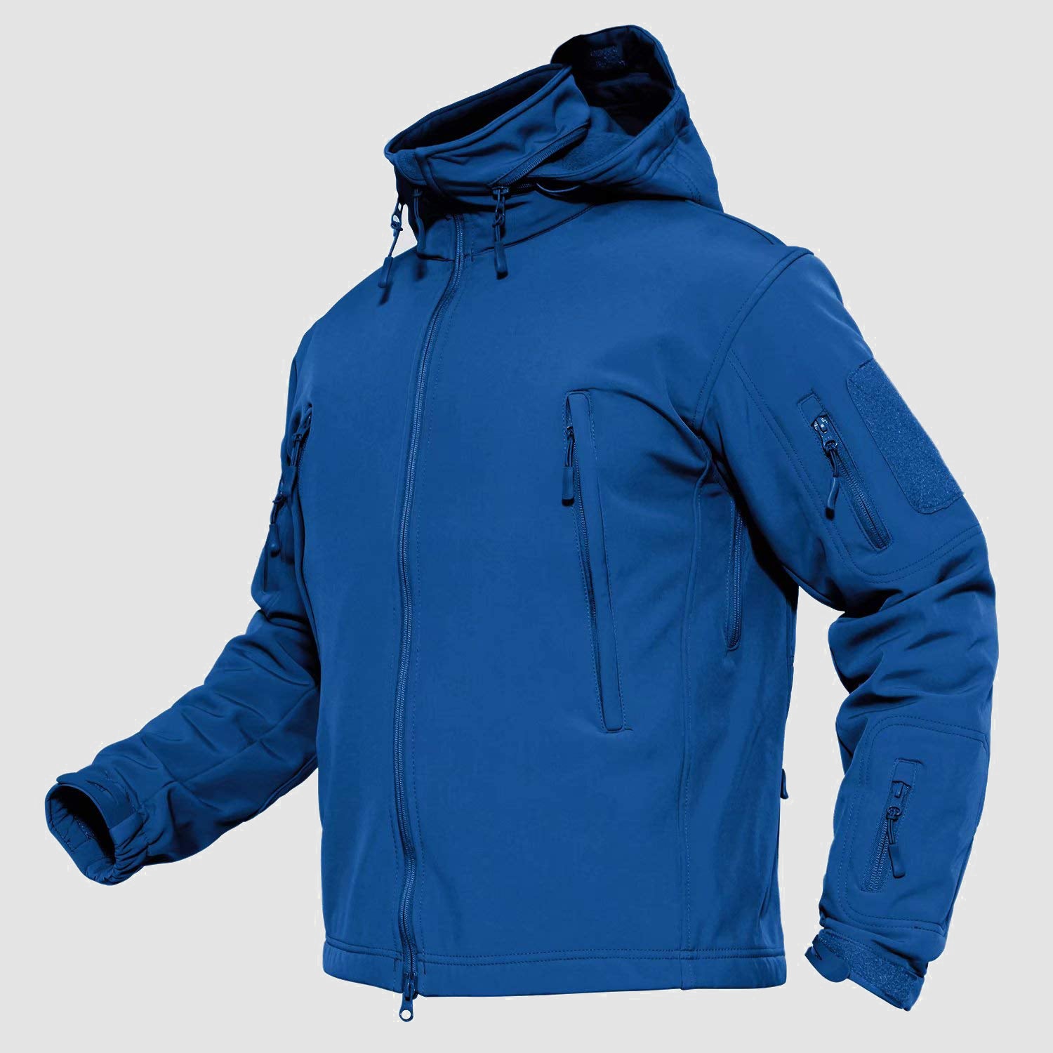 Men's Water-Resistant Tactical Jacket with Fleece Lining and Multiple Pockets for Outdoor Activities
