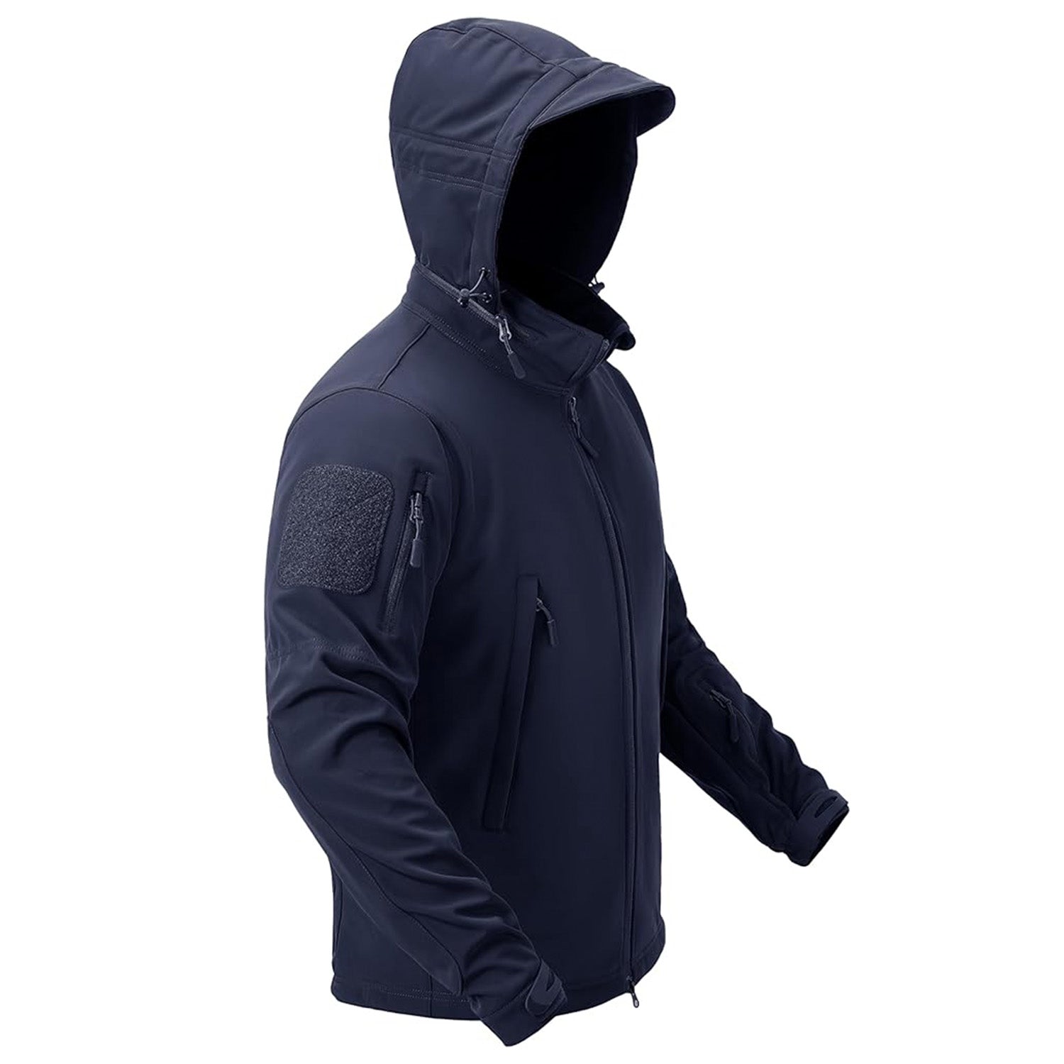 Men's Water-Resistant Tactical Jacket with Fleece Lining and Multiple Pockets for Outdoor Activities
